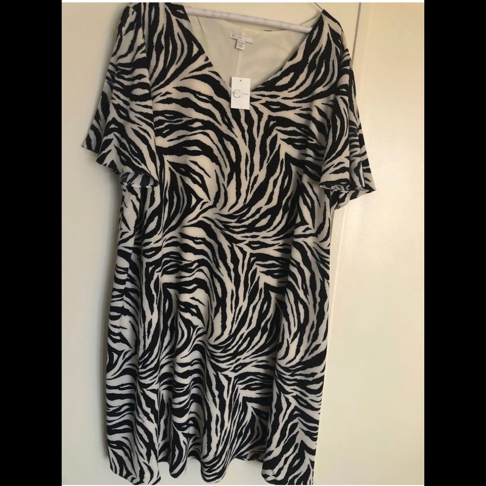 Cato Womens Plus Size 22/24W Zebra Print Dress